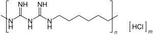 Strukturformel von Polyhexanid-Hydrochlorid