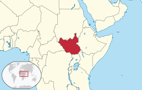 Kart over Republikken Sør-Sudan