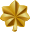 Yellow metal oak leaf with seven points