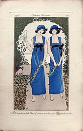 Robe de jardin en toile bleu vif, Marie Madeleine Franc-Nohain, Journal des dames et des modes, 1913.