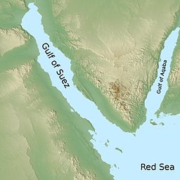 Sinaihalvøya med Akababukta i aust og Suezbukta i vest