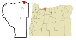 Elhelyezkedése Hood River megyében és Oregonban