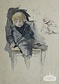 Studie sedícího hocha (kolem 1900), Národopisné muzeum Plzeňska