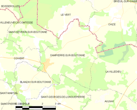 Mapa obce Dampierre-sur-Boutonne