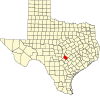 State map highlighting Hays County