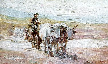 «Воз, запрэжаны валамі», 1899