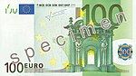 Face recto d'un billet de 100 €.