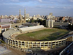 Stadium og bygningar i Zaqaziq.