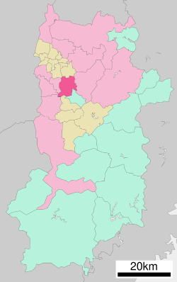 Location of Kashihara in Nara Prefecture