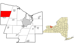 Location in Monroe County and the state of New York.