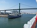 SS Lane Victory at Port of Los Angeles and Vincent Thomas Bridge