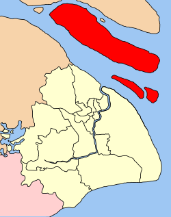 موقعیت منطقه چونگمینگ در نقشه