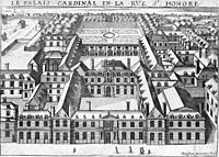 17. sajandi gravüür. Palais Cardinal, hiljem Palais Royal