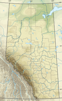 Map showing the location of Dry Island Buffalo Jump Provincial Park