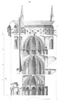 Vue en coupe du donjon, gravure par Viollet-le-Duc.