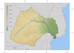 mapa povodí řeky Limpopo