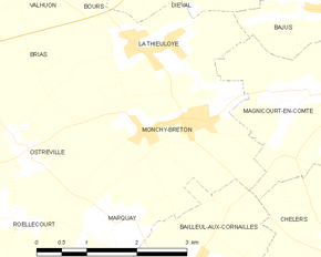 Poziția localității Monchy-Breton