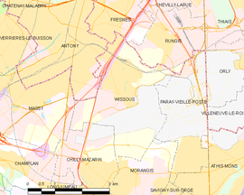 Mapa obce Wissous