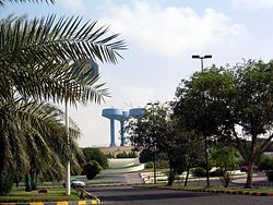 Al Dhannah with its trio of blue water towers