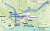 Mapa de los combates en Barcelona el 19 de julio de 1936.[157]​