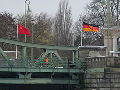 Il Ponte di Glienicke a Potsdam/Berlino durante le riprese
