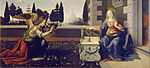 Annunciazione Olio su Tavola, 98x217, Galleria degli Uffizi, Firenze