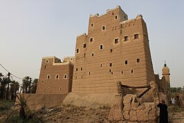 Traditioneel huis in Najran. Het huis wordt niet meer bewoond, maar nog wel gebruikt voor familie-gelegenheden.