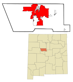 Localização no condado de Bernalillo