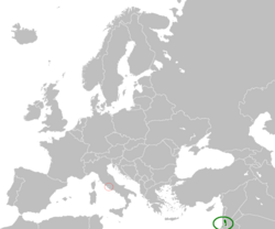 Peta memperlihatkan lokasiPalestine and Vatican City