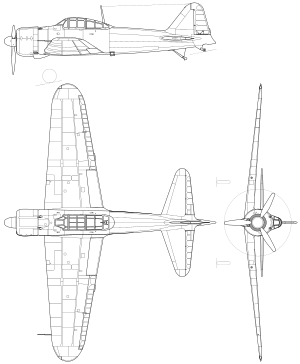 Ortografska projekcija A6M Zero