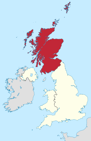 Lag vo Schottland innahoib vom Vaeinigten Kenigreich