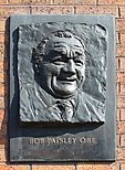 A plaque of Bob Paisley