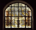Stained glass window in the basilica