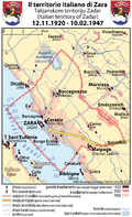 Karte des italienischen Territoriums Zara/Zadar