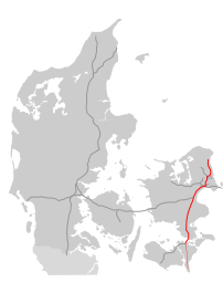 E55 i Danmarks forløb