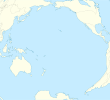真珠湾の位置（太平洋内）