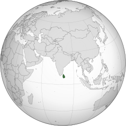 Местоположение на Шри Ланка