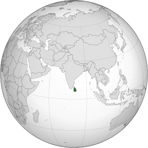 Kart over Den demokratisk sosialistiske republikken Sri Lanka