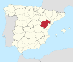 特魯埃爾省 在西班牙的位置