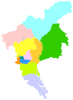 图青色部分 为广州市从化区范围