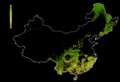 نقشه پوشش گیاهی جغرافیای چین