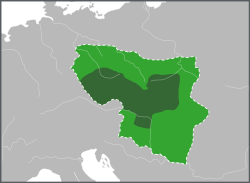 موراویای بزرگ طی حکومت سواتوپلوک یکم (سدهٔ نهم میلادی)