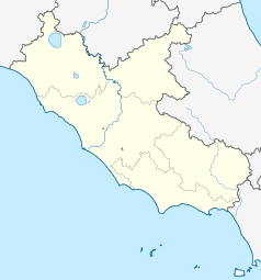 Mapa konturowa Lacjum, w centrum znajduje się punkt z opisem „Portyk Oktawii”