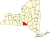 Округ Брум на карте штата.