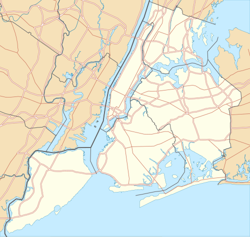 Map of New York City with the GAA Stadia