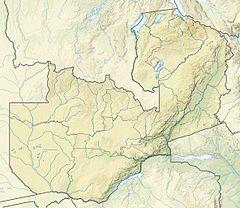 Викторијини водопади на карти Замбије