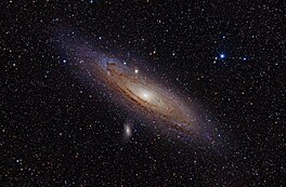 Die Andromeda-sterrestelsel, ook bekend as Messier 31.