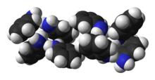 Space-filling model of solid aniline