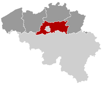 フラームス＝ブラバント州の位置の位置図