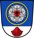 Luther rose on the civic arms of Neuendettelsau, Germany